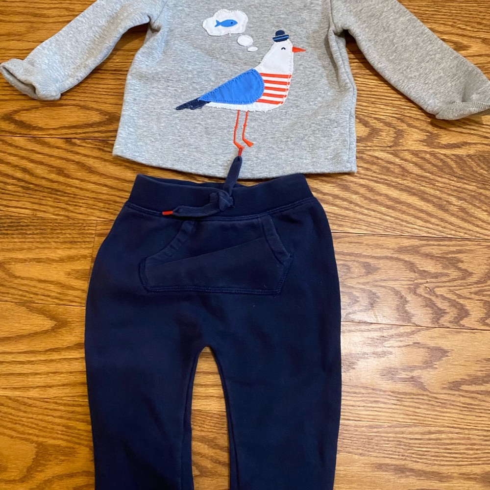 Navy Blue Kids Bottoms and fleece lined top